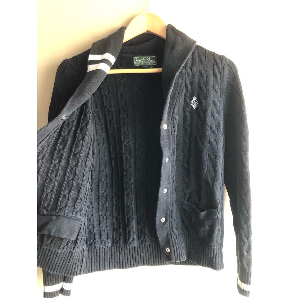 Lauren Ralph Lauren Womens Snap Button Sweater Black Size S/P - Picture 5 of 10
